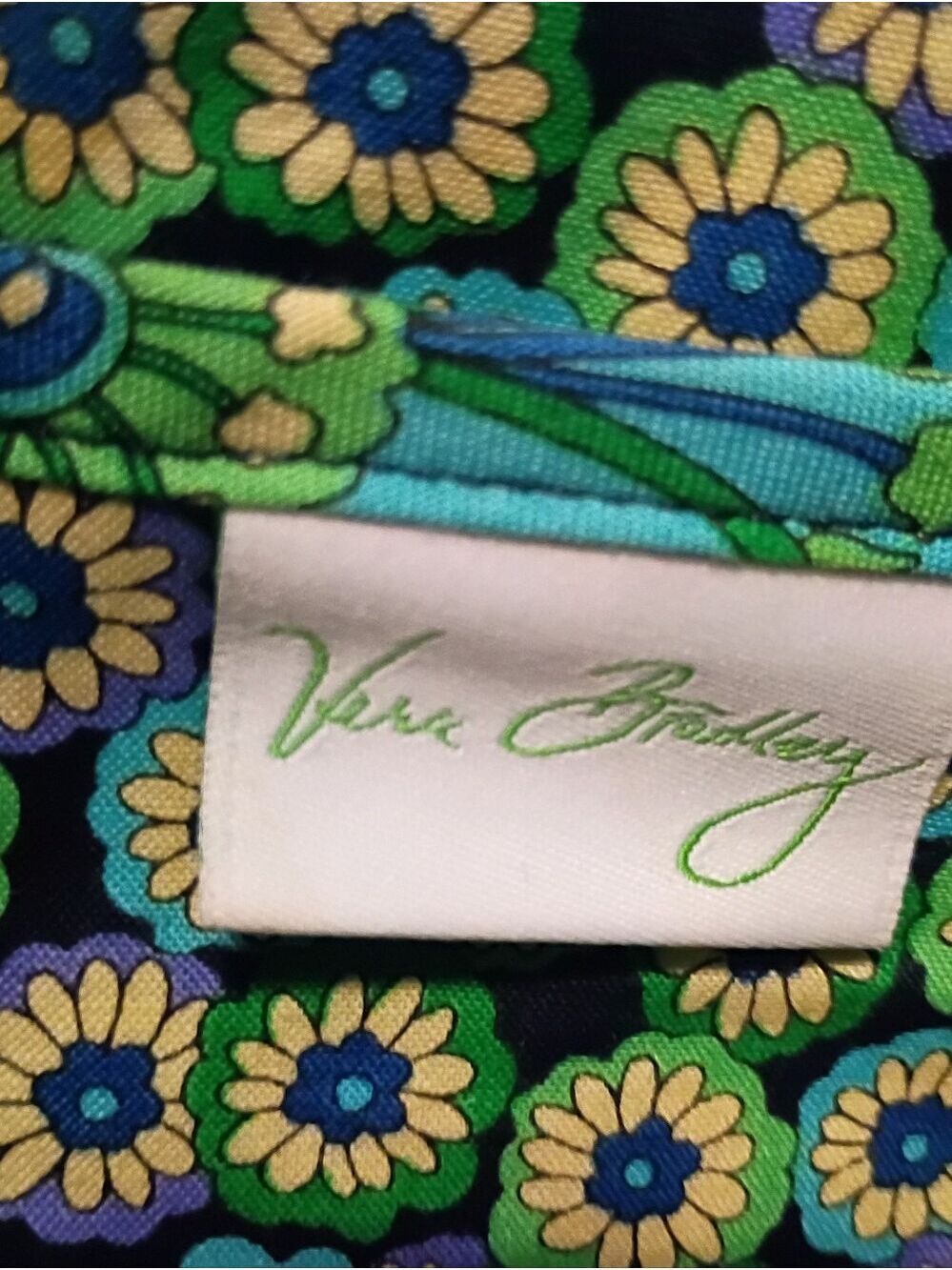 Vera Bradley Blue Rhapsody Retired Quilted Tote Shoulder Bag Floral Blue Green - Picture 7 of 10